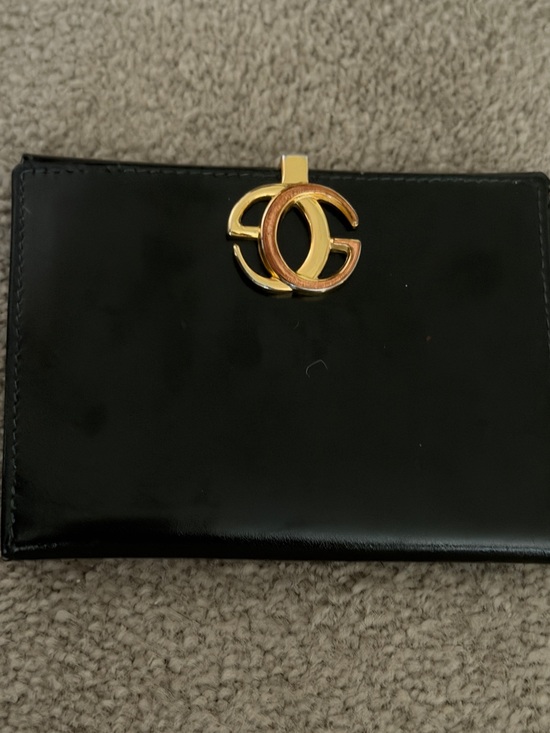 Gucci Handbags - Gucci Black Wallet with Gold Double G Accent